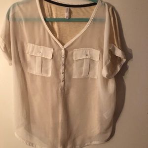 Cute sheer blouse with different backing